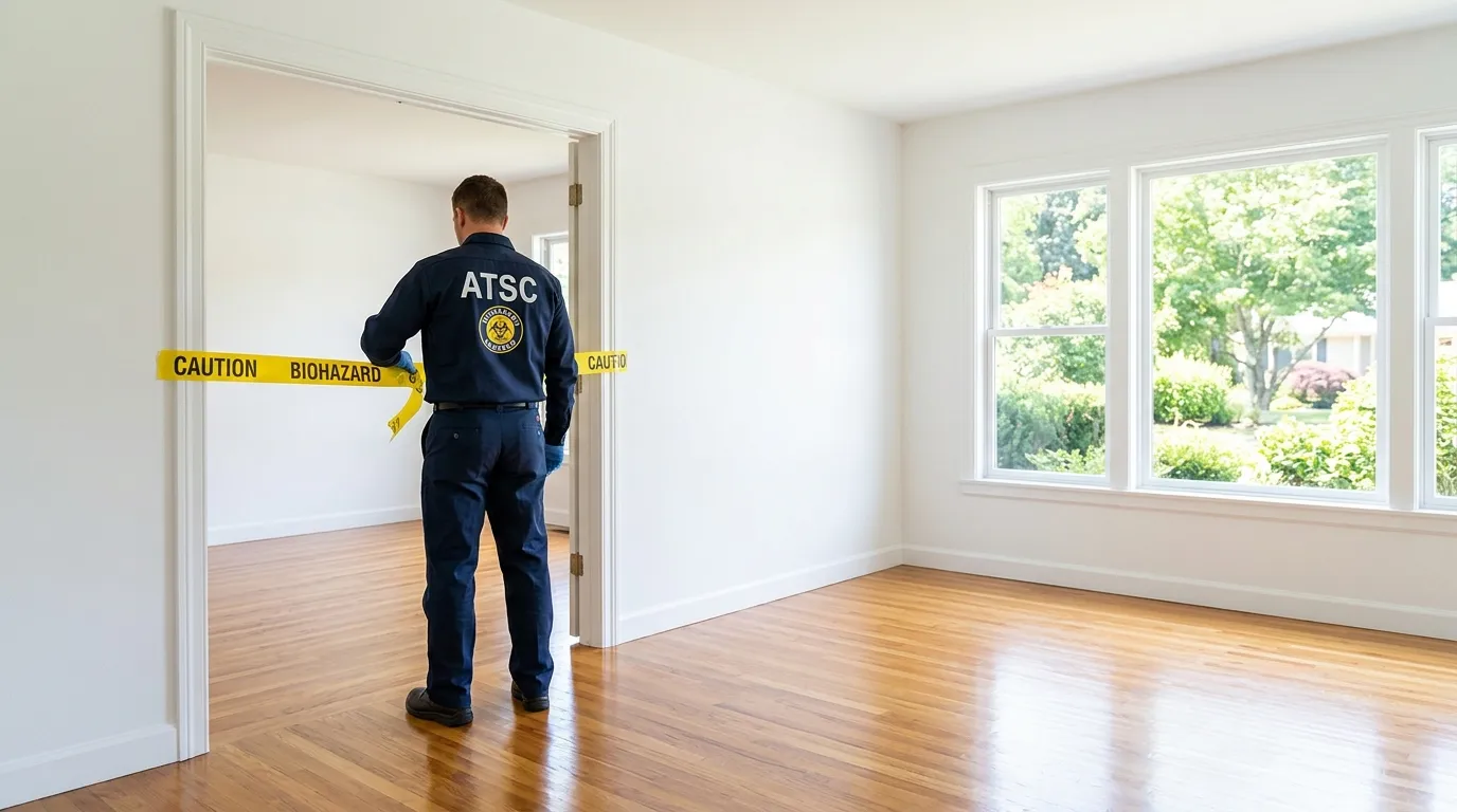 Certified biohazard cleanup crew performing Decomposition Cleanup in Fairfield